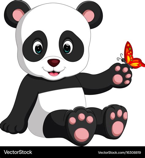 Baby panda cartoon Royalty Free Vector Image - VectorStock