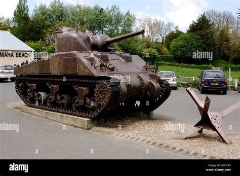 Sherman tank Omaha beach memorial museum Normandy France Stock Photo ...