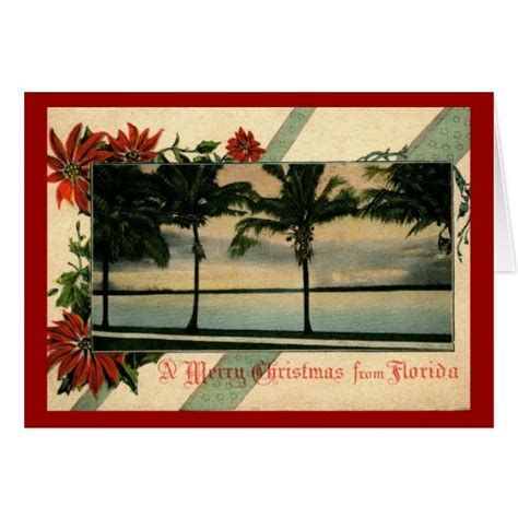 Merry Christmas from Florida Vintage Greeting Card | Zazzle