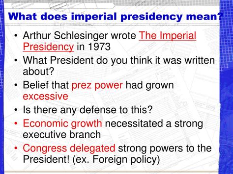 PPT - The Imperial Presidency I & II PowerPoint Presentation, free ...