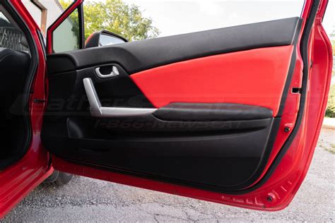 Honda Civic Leather Kit | Black / Bright Red - LeatherSeats.com