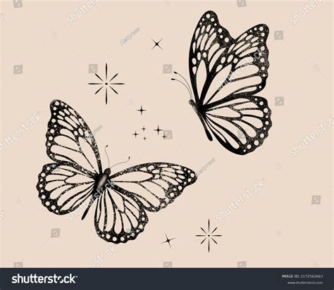 Monarch Butterfly Tattoo Danaus Plexippus Stock Illustration 2172562663 | Shutterstock