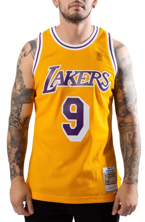 MITCHELL AND NESS Los Angeles Lakers Nick Van Exel Swingman Jersey SMJYLG19014-LALLTGD96NVE - Shiekh