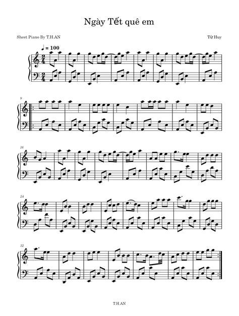 Ngày Tết quê em Sheet music for Piano (Solo) | Musescore.com