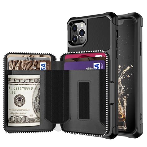 Dteck Wallet Case For iPhone 11 Pro Max, Zipper Wallet Case with Credit ...