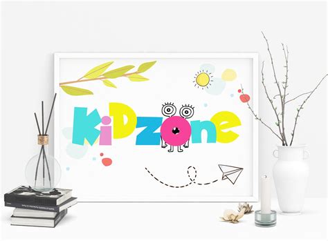 Playroom Decor Kids Zone Sign Printable Art Kids Room Decor - Etsy