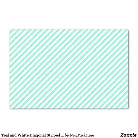 Teal and White Diagonal Striped Pattern Tissue Paper | Zazzle | Diagonal stripes pattern ...