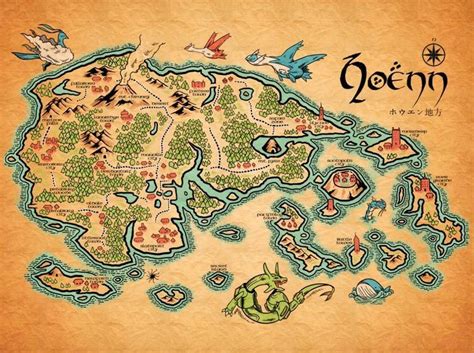 Hoenn Map | Pokemon, Pokemon regions, Map canvas print