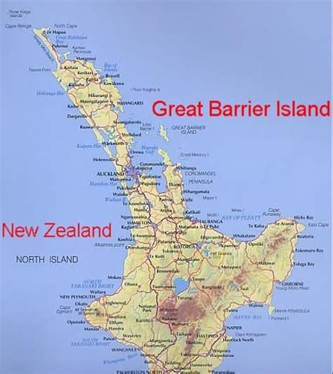 Map of Great Barrier Island location