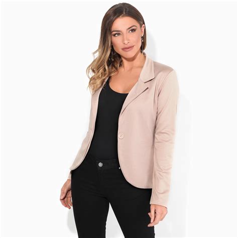 Womens Blazer Suit Top Jacket Casual Smart Ladies Jersey Office Evening ...