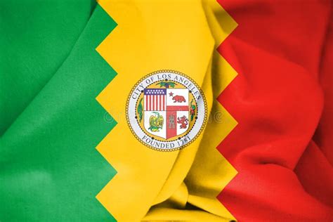 3D Flag of Los Angeles County California, USA. Stock Illustration ...