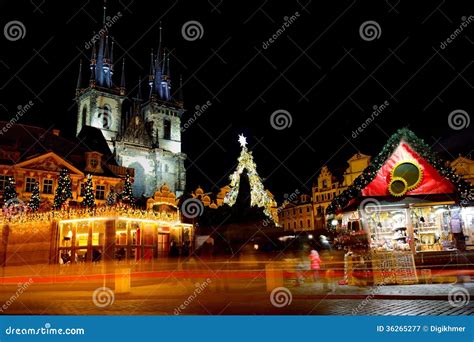 Christmas Tree in Front of the Tyn Church in Prague Stock Image - Image of bridge, church: 36265277