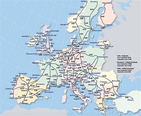 Euro Rail Timetables And Route Map