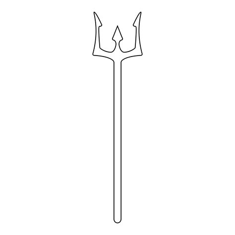 Outline trident isolated on white background. Devil, neptune trident. Line style. Clean and ...