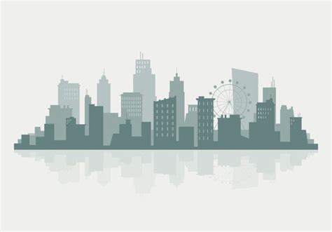 Free Vector | Silhouette skyline illustration | City silhouette, City vector, Skyline