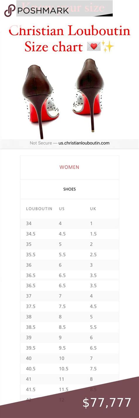 Christian Louboutin Size Chart | Christian louboutin, Louboutin, Size chart