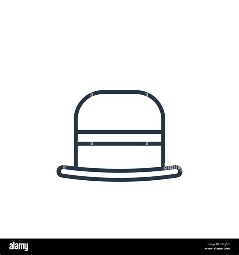 Bowler hat outline vector icon. Thin line black bowler hat icon, flat ...