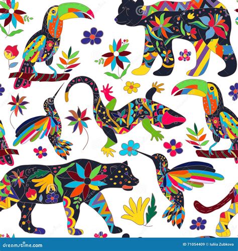 Mexican Jaguar Huichol Vector Illustration | CartoonDealer.com #232717382