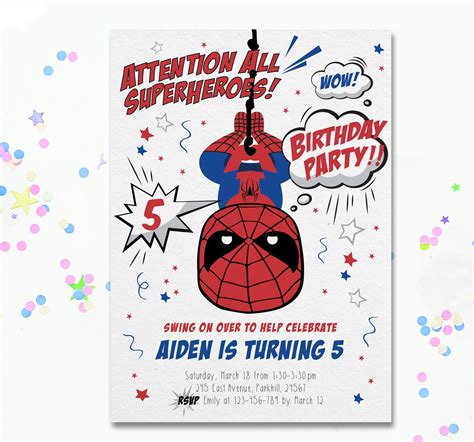 Spiderman Birthday Party Invite Spiderman invitation | Etsy | Spiderman ...