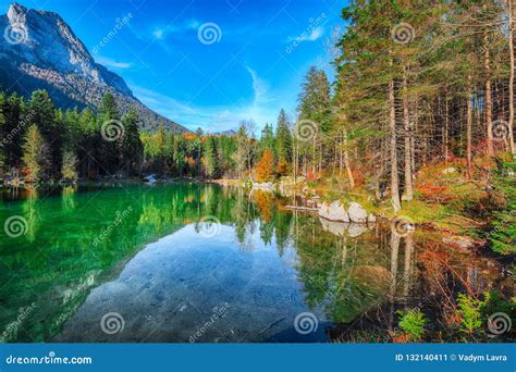 Fantastic Autumn Sunrise of Hintersee Lake Stock Image - Image of fantastic, incredible: 132140411