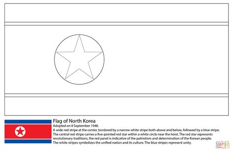 Flag of North Korea coloring page | Free Printable Coloring Pages