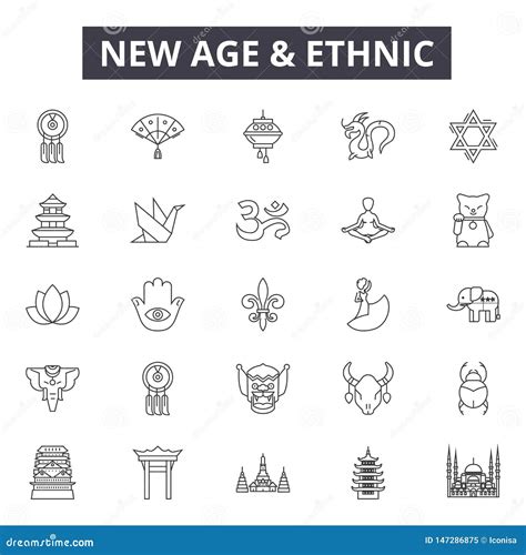 New Age and Ethnic Line Icons, Signs, Vector Set, Linear Concept ...