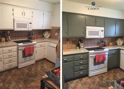 Before and after painted pressboard mdf cabinets, budget-friendly beige ...