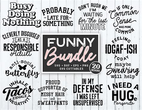 Funny Bundle Svg Cut File Funny Svg Bundle Quote Funny - Etsy Canada