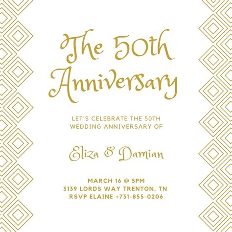 50Th Anniversary Invitations Templates