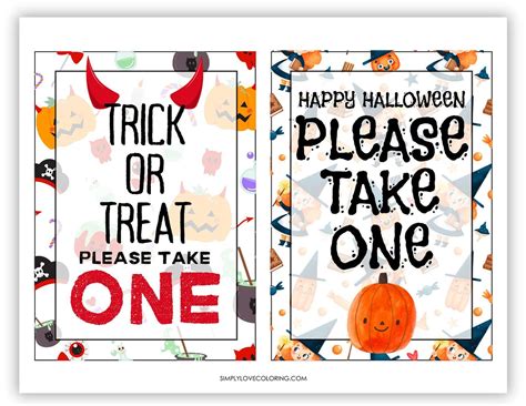 56 'Please Take One' Halloween Sign Printables (Free PDF Download ...