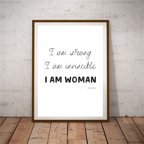 I Am Woman Print I Song Lyrics Print I Printable Wall Art I Minimalist Poster I Art Print - Etsy