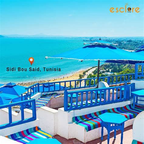 Sidi Bou Said is a town in Northern Tunisia, known for its striking blue and white color scheme ...