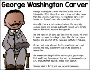 Black History Month: George Washington Carver by First Grade Schoolhouse