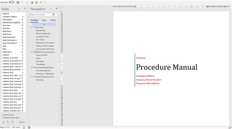 Procedure Manual Template Word Free - Toptemplate.my.id