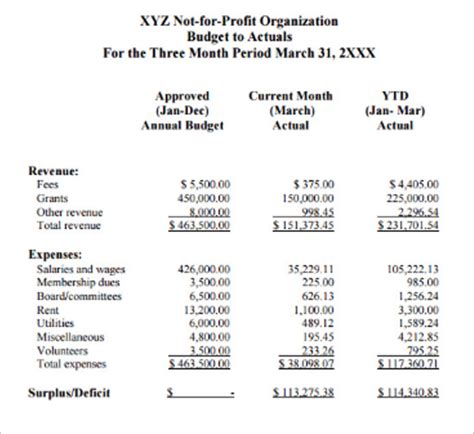 10+ Free Non Profit Budget Templates Excel, Word, Sample Formats