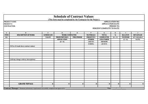 40 Blank Schedule of Values Templates (Excel / Word)