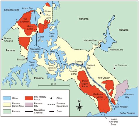 South America Map Panama Canal