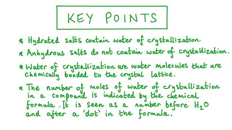 Lesson Video: Water of Crystallization | Nagwa