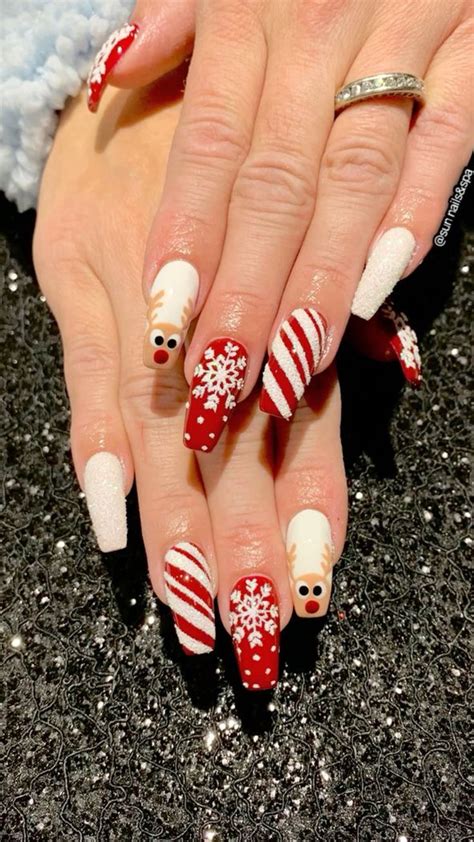 Christmas Nails🎄Theme Nails ️ Christmas Acrylics 🎄Happy Holidays ️ ...