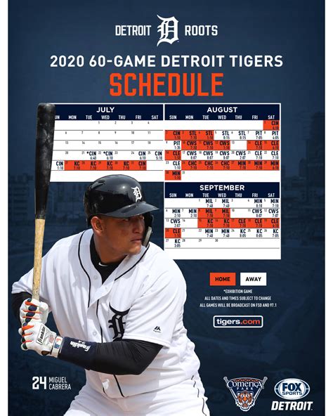 Printable Tigers Schedule