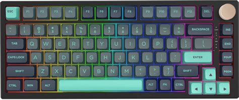 VGN N75 PRO Vaporwave 75% Gasket RGB LED Backlit Grey Blue Wireless Mechanical Gaming Keyboard ...