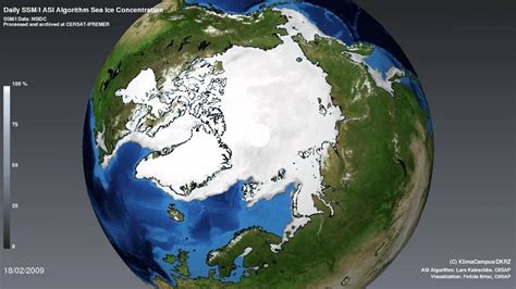 2007-2012 Arctic Sea Ice with lowest extent on satellite record from 16 Sept. 2012 - YouTube