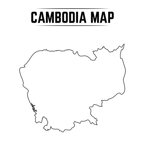 Outline Simple Map of Cambodia 3087829 Vector Art at Vecteezy