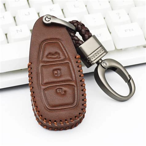 Leather Car Key Cover Case Set Skin Fob Protector For Ford Ecosport Kuga Focus 2 3 ST Escape ...