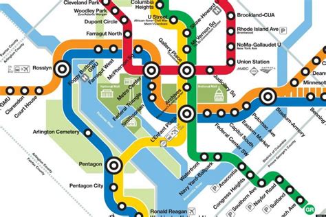 Dc métro de la ligne jaune de la carte - Dc la ligne jaune de la carte (District de Columbia ...