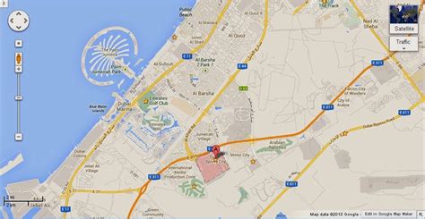 UAE Dubai Metro City Streets Hotels Airport Travel Map Info: Detail Dubai Sports City Location Map