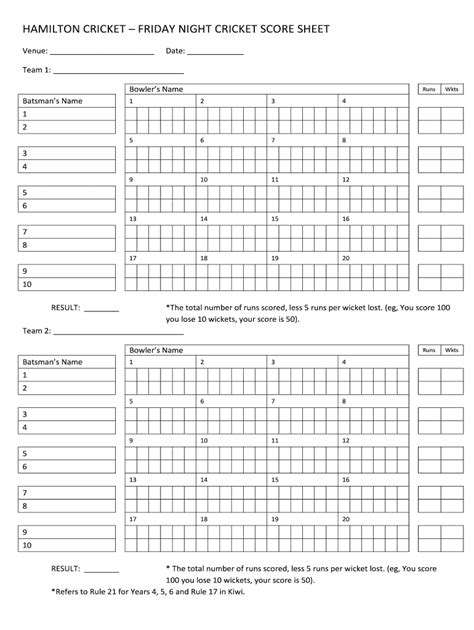 Cricket Score Sheet Pdf / Cricket Score Sheet Ncca Free Download ...