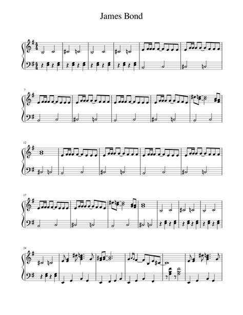 James Bond Theme Sheet music for Piano (Solo) | Musescore.com