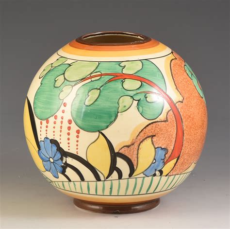 Clarice Cliff CORNWALL DESIGN GLOBE VASE C.1933