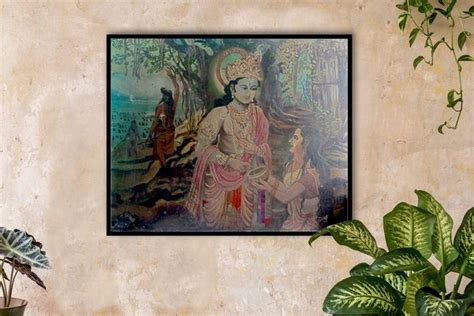 Antique Vintage Mythology Painting: Mahabharata Scene With Lord Krishna and Draupadi - Etsy ...